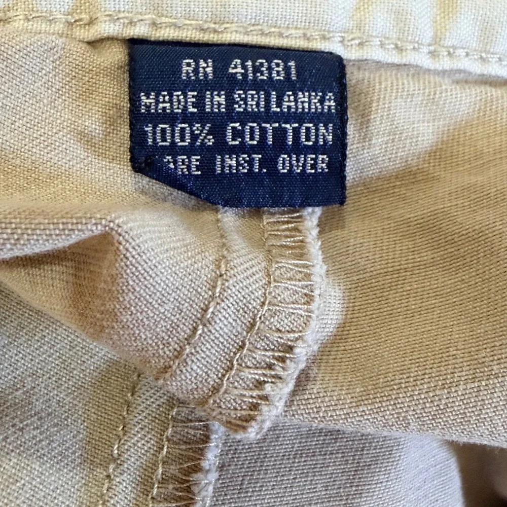 Vintage Polo Ralph Lauren Chino Shorts Mens 36 Tan Pleated Cotton Khaki 8 Inseam
